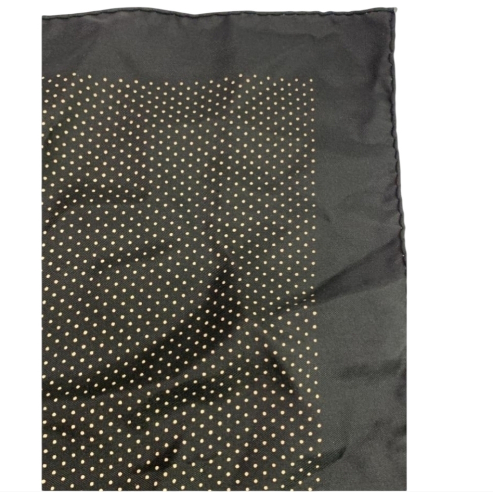 HERMES PARIS Lord y Taylor 100% Silk Polka Dot Pocket Scarf, Hand-Rolled Edges - Picture 5 of 7